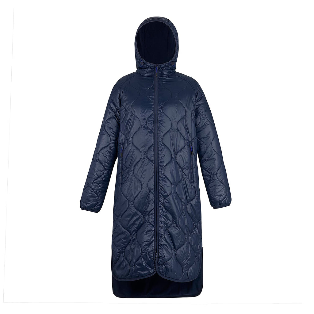 Regatta Womens Longline Waterproof Quilted Jacket (Size 14) - Navy