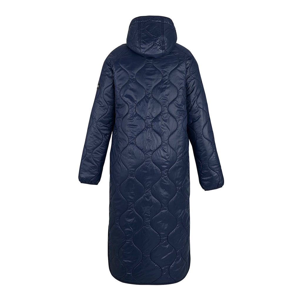 Regatta Womens Longline Waterproof Quilted Jacket (Size 14) - Navy