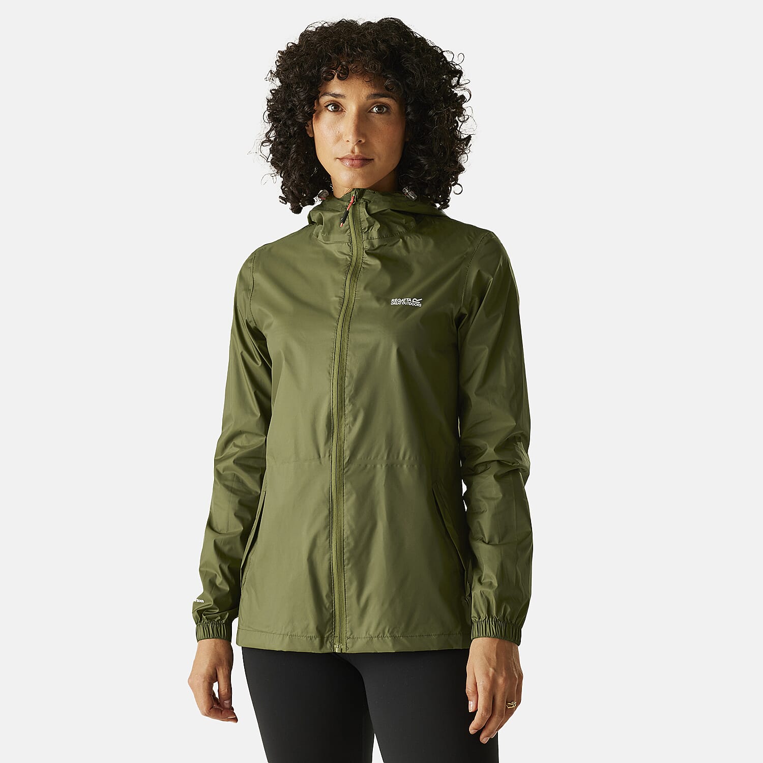 Regatta Womens Full Waterproof Jacket With Packet Pouch (Size 14) - Nephitegreen