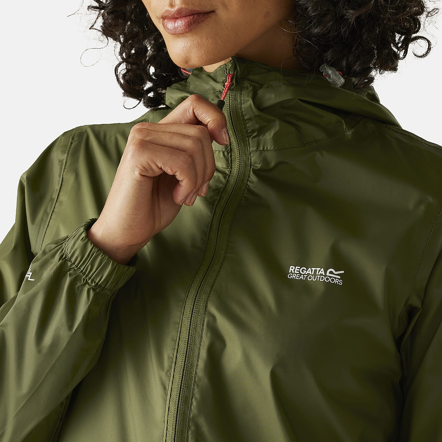 Regatta Womens Full Waterproof Jacket With Packet Pouch (Size 14) - Nephitegreen