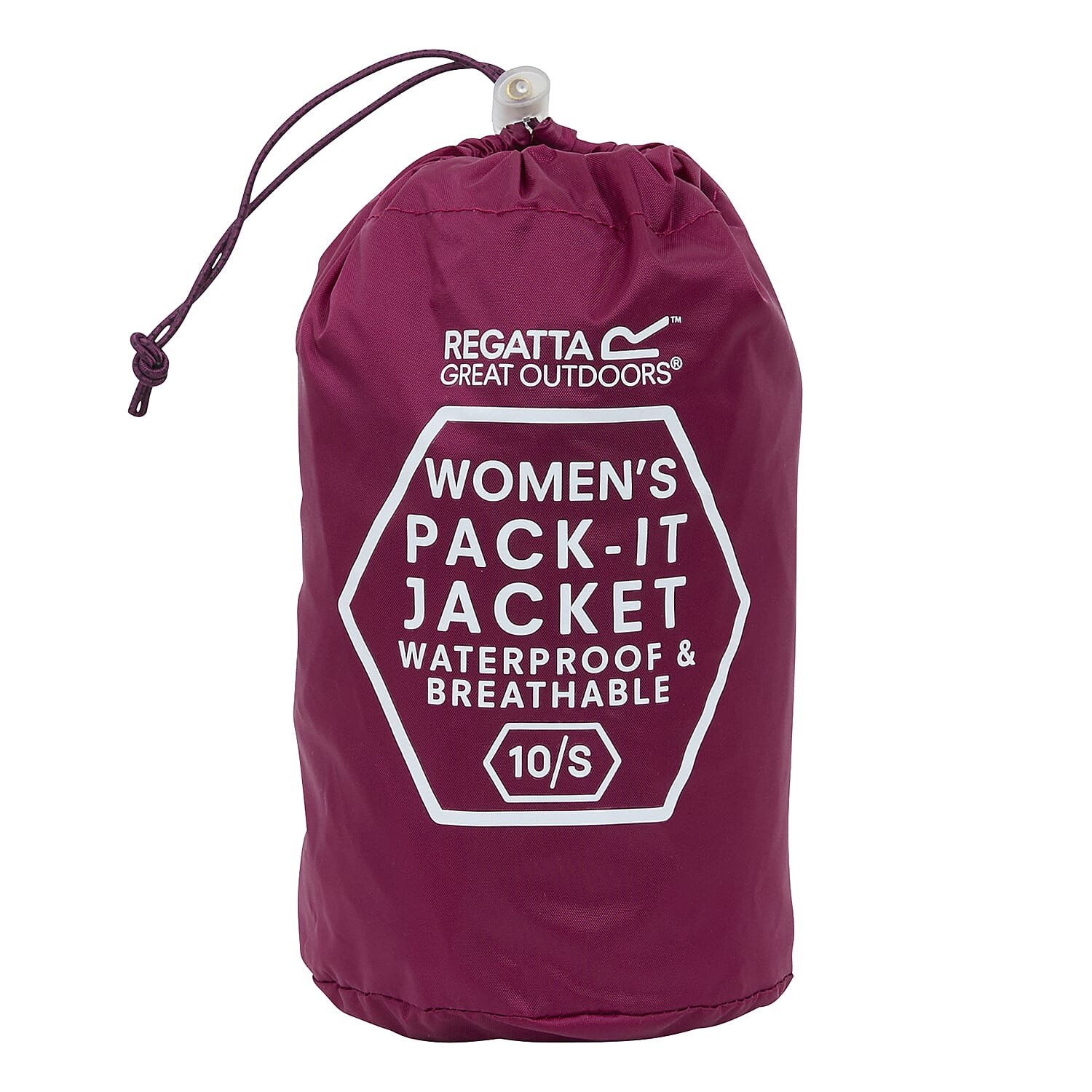 Regatta Womens Full Waterproof Jacket With Packet Pouch (Size 16) - Beaujolais