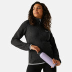 Regatta Womens Full Zip Fleece Jacket With Contrast Trim (Size 16) - Black Oyster