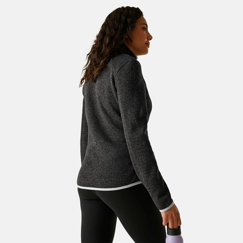 Regatta Womens Full Zip Fleece Jacket With Contrast Trim (Size 16) - Black Oyster