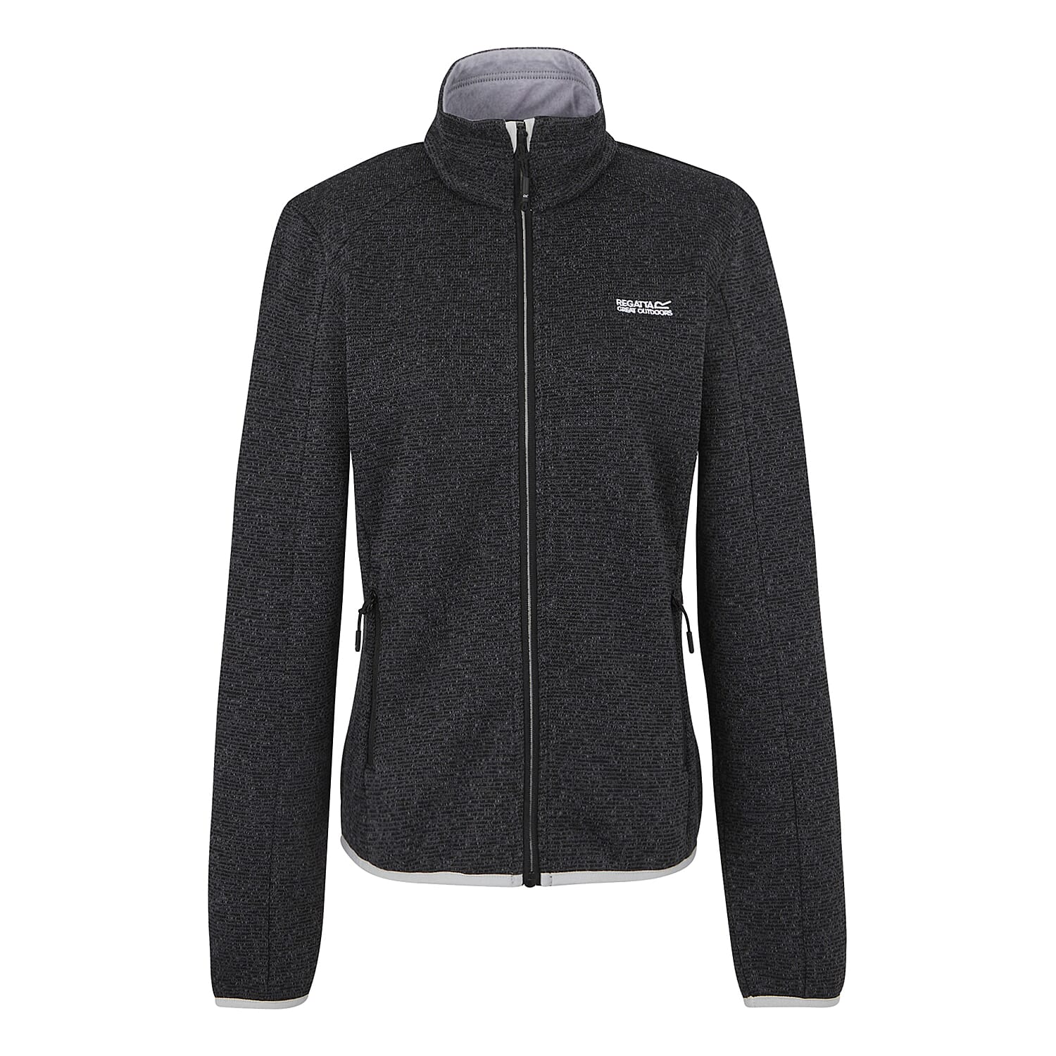 Regatta Womens Full Zip Fleece Jacket With Contrast Trim (Size 16) - Black Oyster