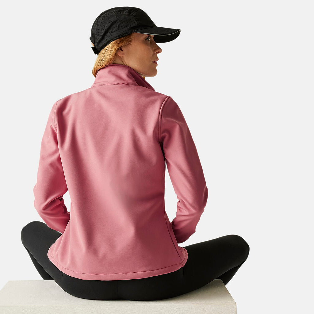 Regatta Womens Softshell Fleece Jacket With Full Zip (Size 16) - Dusty Rose