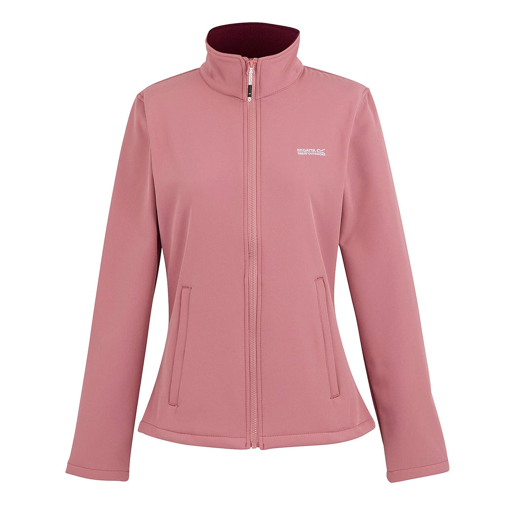 Regatta Womens Softshell Fleece Jacket With Full Zip (Size 16) - Dusty Rose