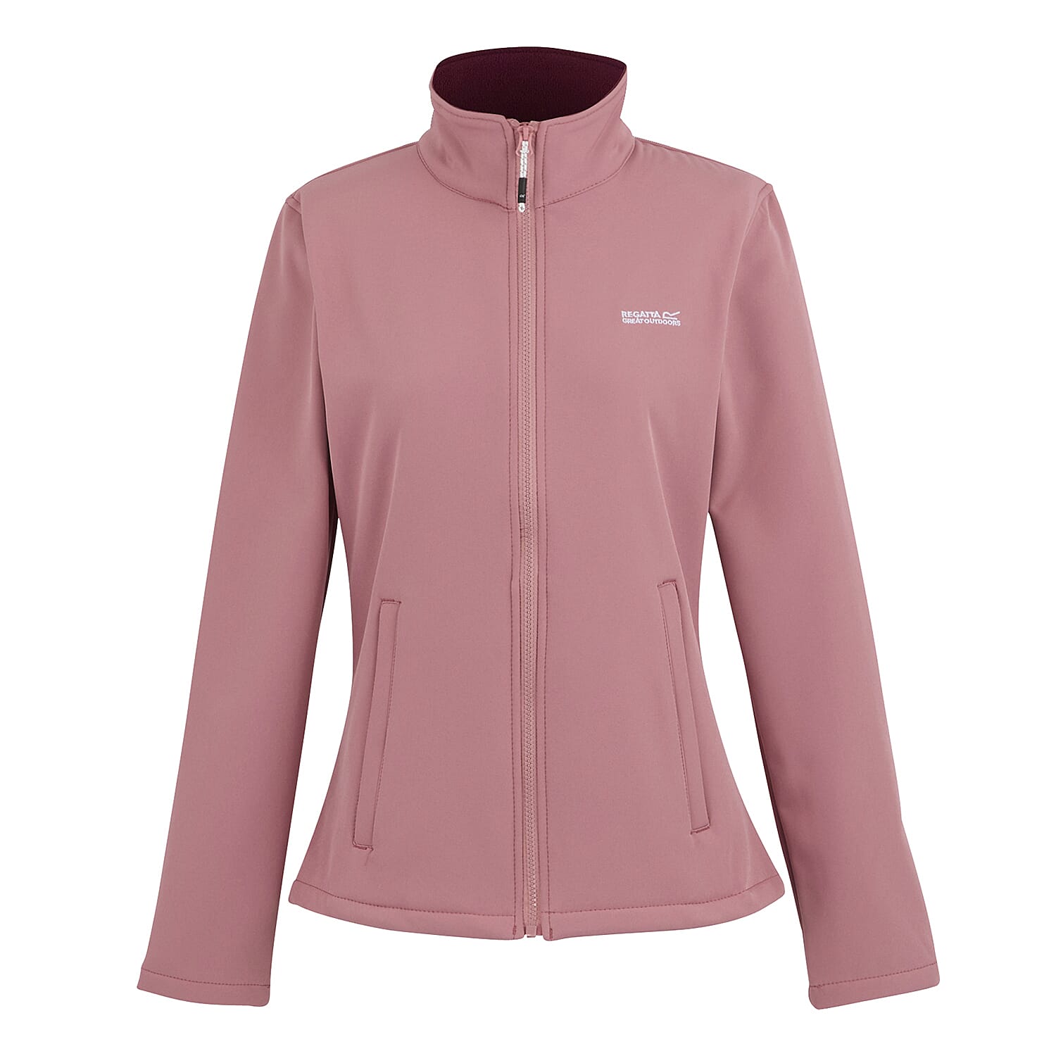 Regatta Womens Softshell Fleece Jacket With Full Zip (Size 16) - Dusty Rose