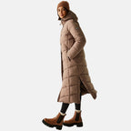 Regatta Womens Longline Quilted Insulated with Hood - Seam Snaps (Size - 16) - Mocha
