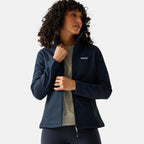 Regatta Womens Softshell Fleece Jacket With Full Zip (Size 16) - Navy Marl
