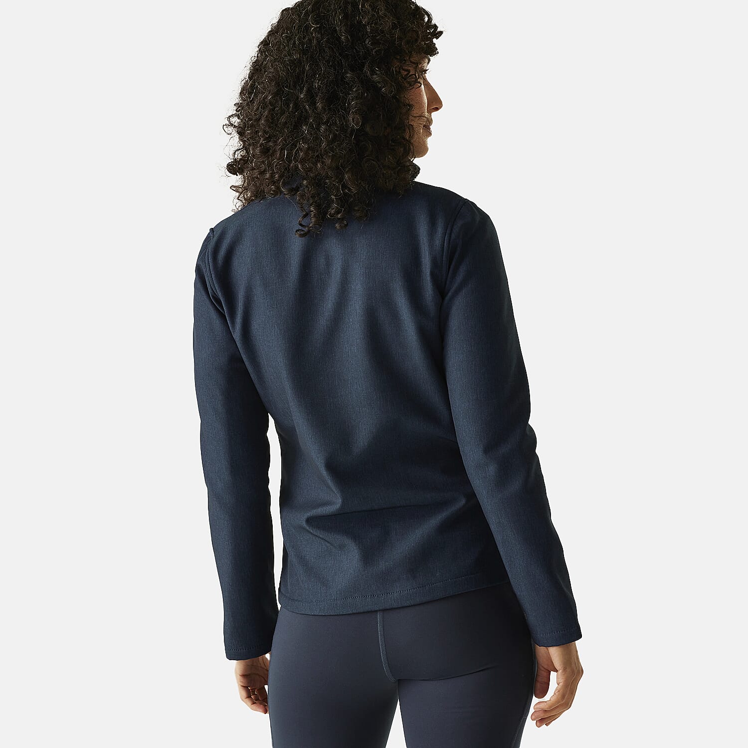 Regatta Womens Softshell Fleece Jacket With Full Zip (Size 16) - Navy Marl