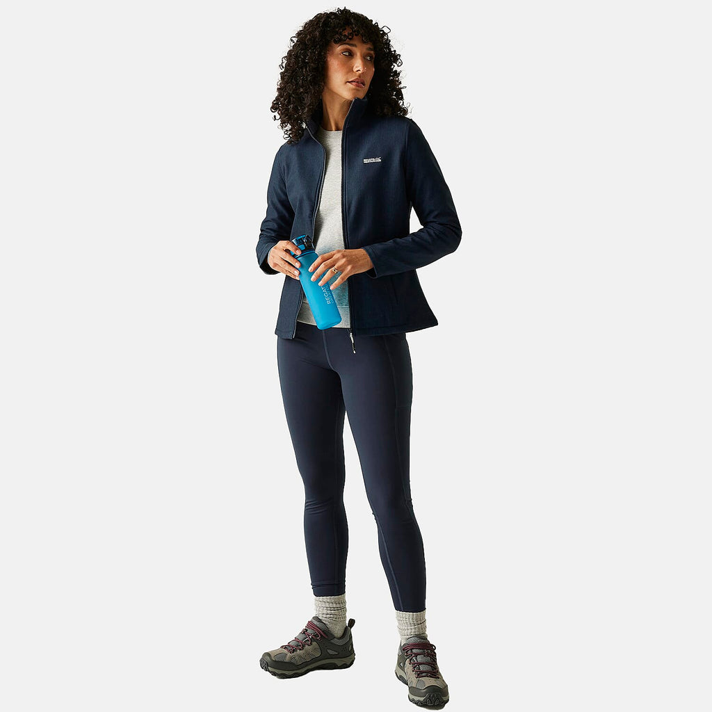 Regatta Womens Softshell Fleece Jacket With Full Zip (Size 16) - Navy Marl