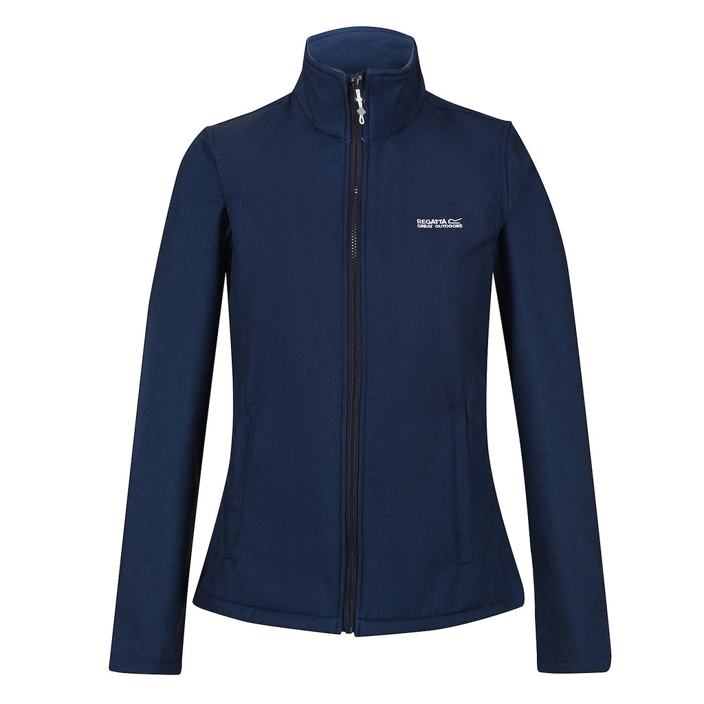 Regatta Womens Softshell Fleece Jacket With Full Zip (Size 16) - Navy Marl