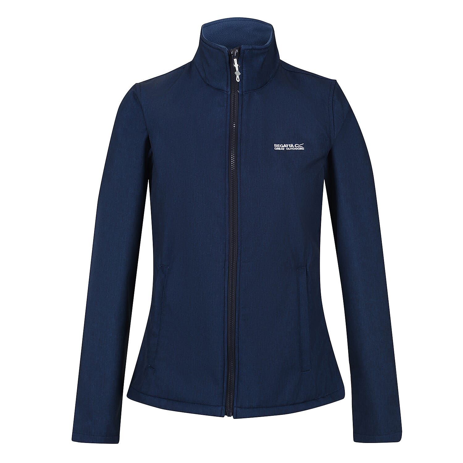 Regatta Womens Softshell Fleece Jacket With Full Zip (Size 16) - Navy Marl
