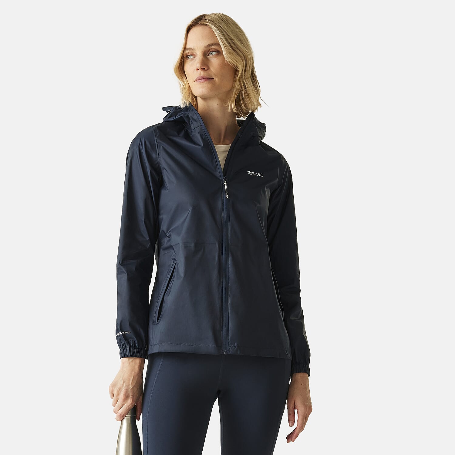 Regatta Womens Full Waterproof Jacket With Packet Pouch (Size 18) - Midnight