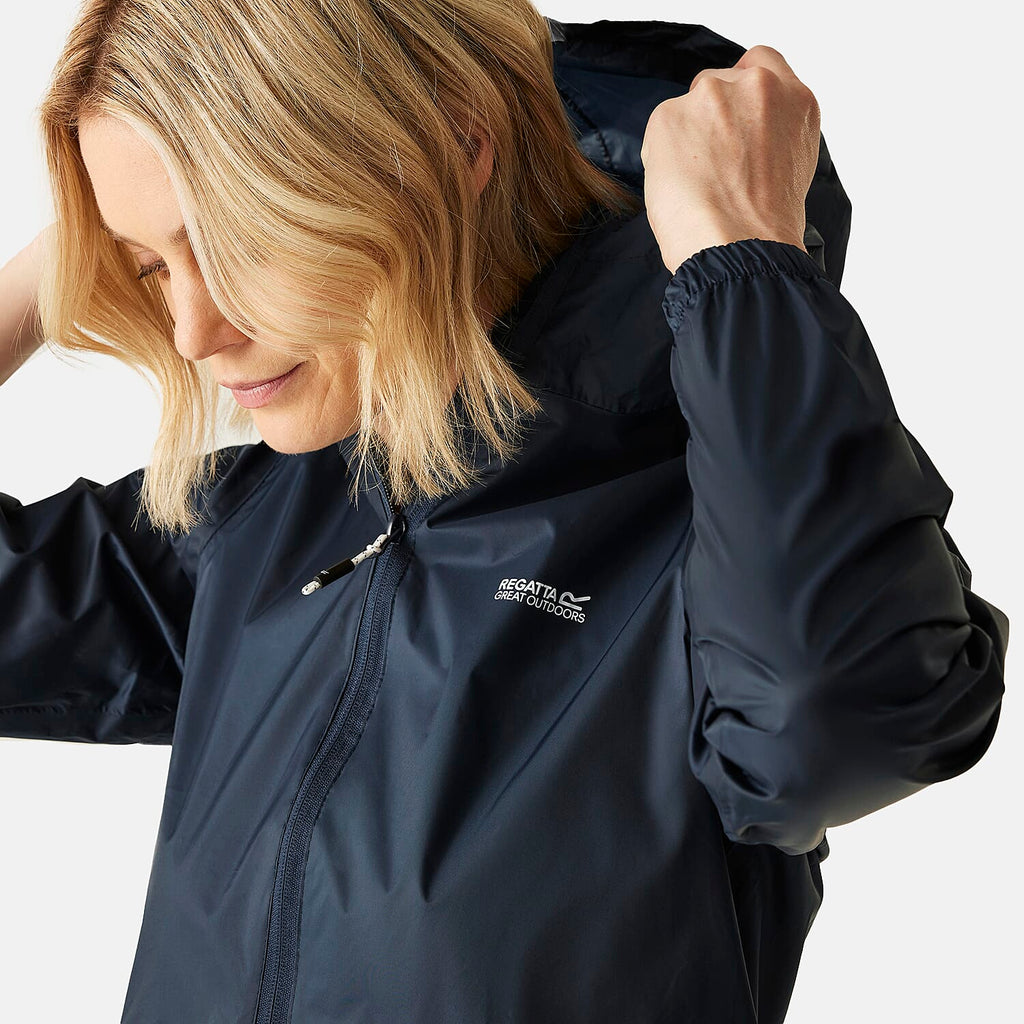 Regatta Womens Full Waterproof Jacket With Packet Pouch (Size 18) - Midnight