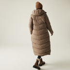 Regatta Womens Longline Quilted Insulated with Hood - Seam Snaps (Size - 18) - Mocha