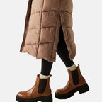 Regatta Womens Longline Quilted Insulated with Hood - Seam Snaps (Size - 18) - Mocha