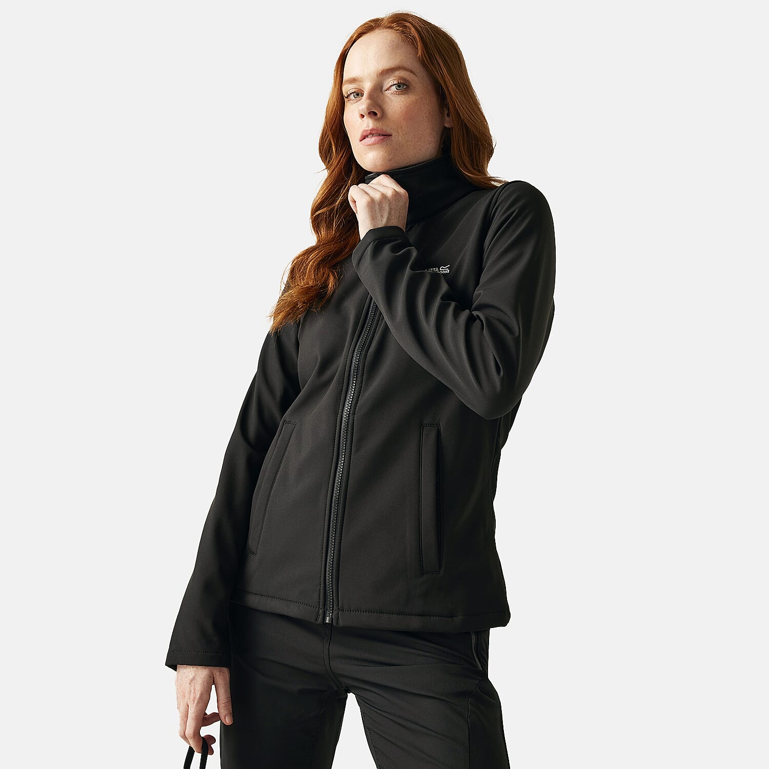 Regatta Womens Softshell Fleece Jacket With Full Zip (Size 20) - Black