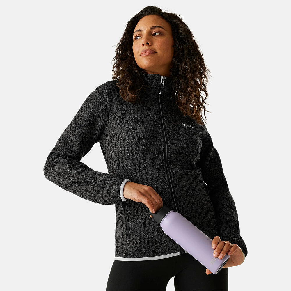 Regatta Womens Full Zip Fleece Jacket With Contrast Trim (Size 20) - Black Oyster