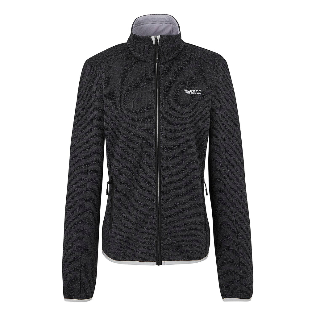 Regatta Womens Full Zip Fleece Jacket With Contrast Trim (Size 20) - Black Oyster
