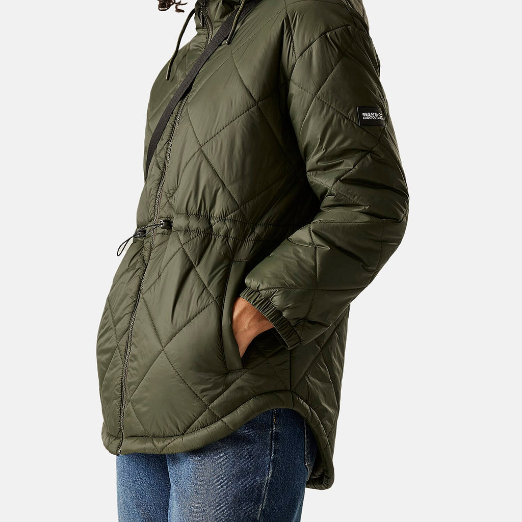 Regatta Womens Lightweight Waterproof Quited Jacket (Size 20) - Dark Khaki