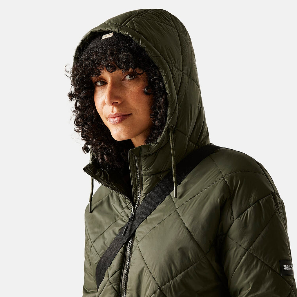 Regatta Womens Lightweight Waterproof Quited Jacket (Size 20) - Dark Khaki