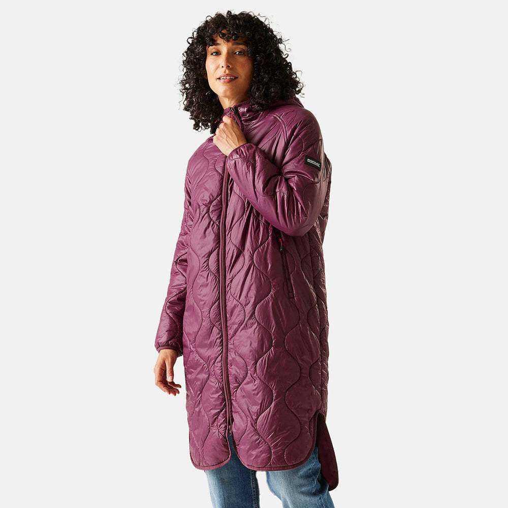 Regatta Womens Longline Waterproof Quilted Jacket (Size 20) - Fig