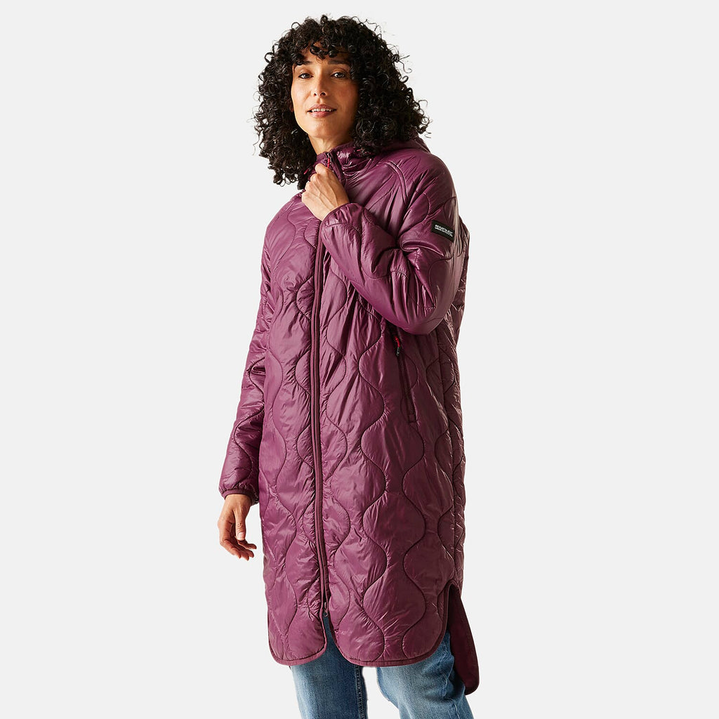 Regatta Womens Longline Waterproof Quilted Jacket (Size 20) - Fig
