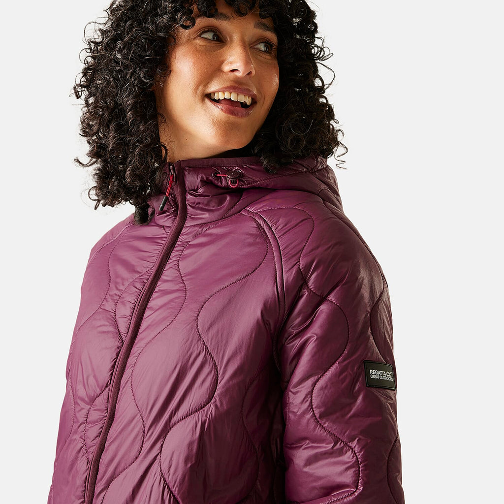 Regatta Womens Longline Waterproof Quilted Jacket (Size 20) - Fig