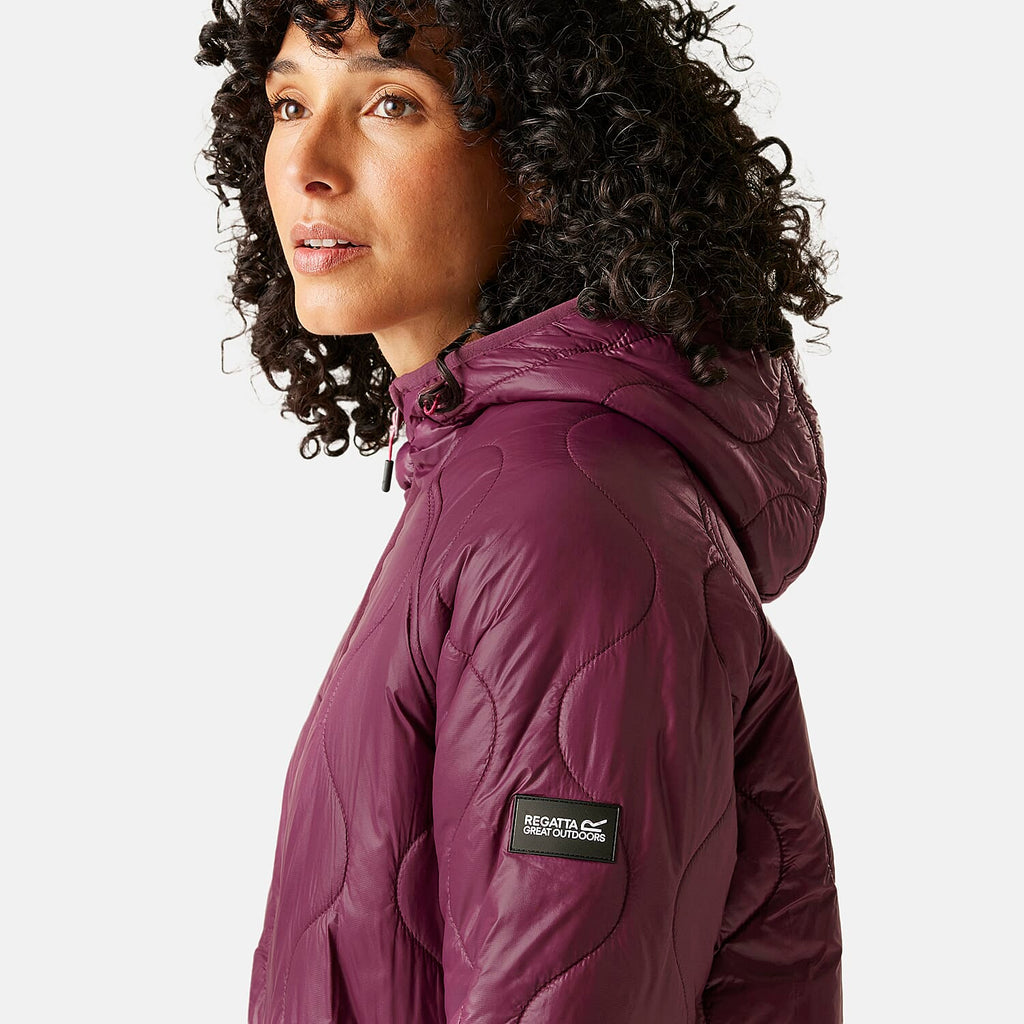 Regatta Womens Longline Waterproof Quilted Jacket (Size 20) - Fig