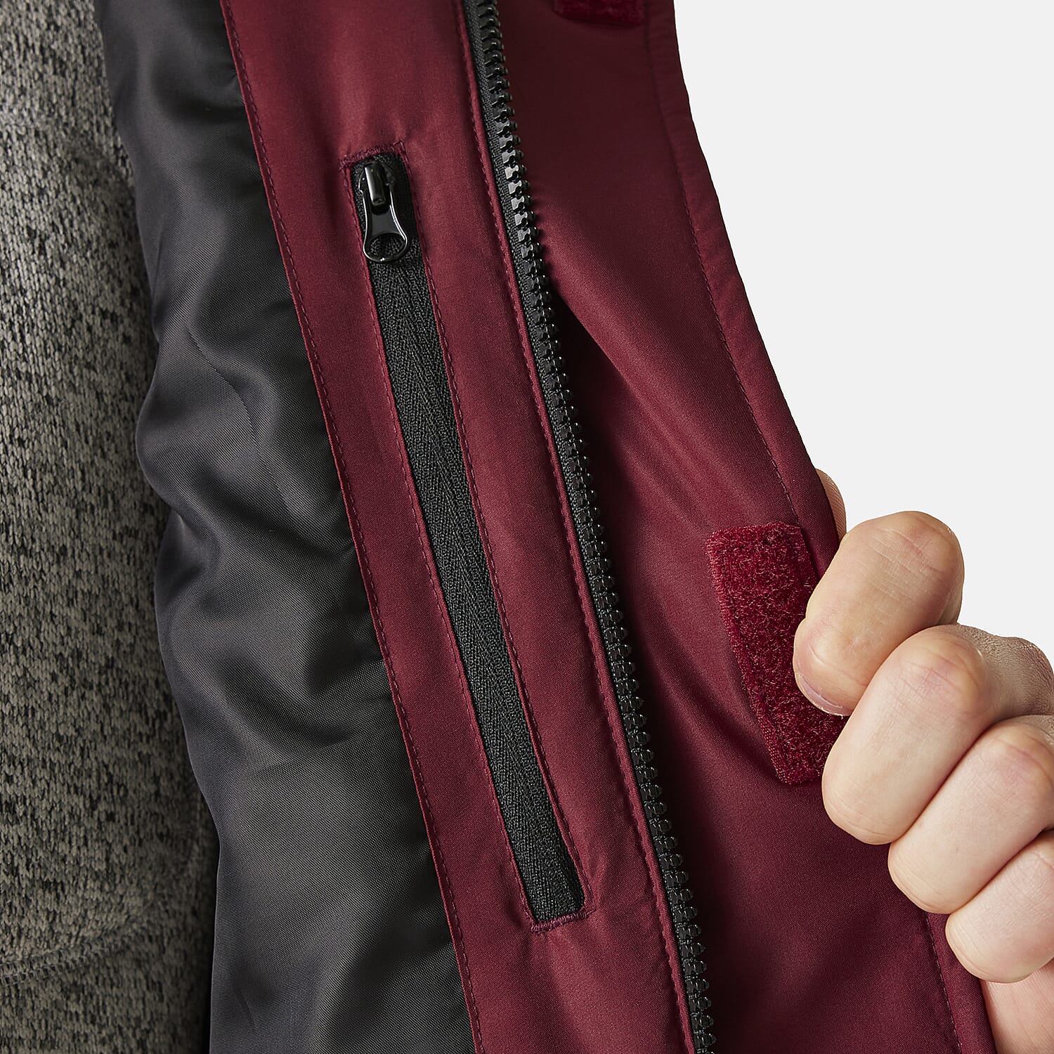 Regatta Mens Fleece Lined Waterproof Insulated Jackets With Storm Hood And Pockets (Size 104-106.5Inch) - Dark Maroon