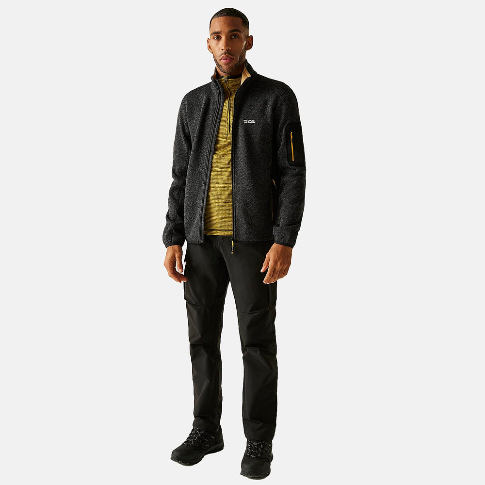Regatta Mens Soft Brushed Full-Zip Fleece (Size 39-40In) - Black