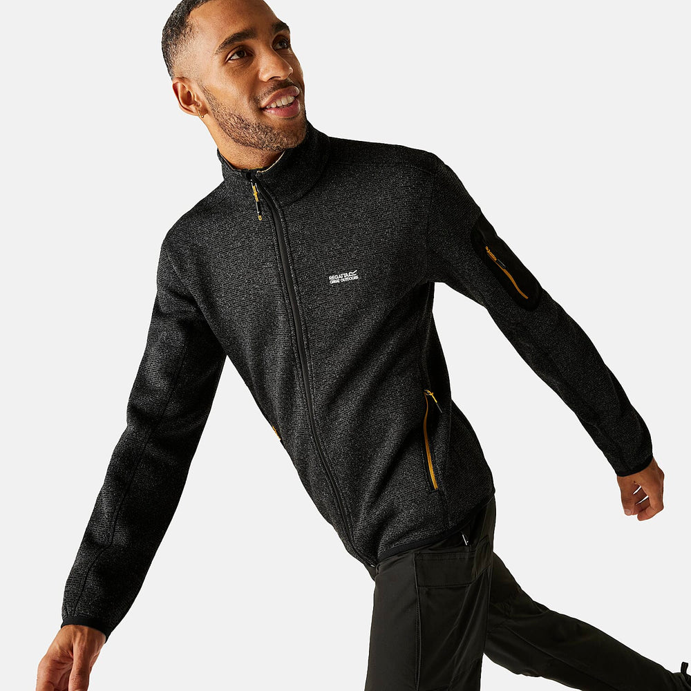 Regatta Mens Soft Brushed Full-Zip Fleece (Size 39-40In) - Black
