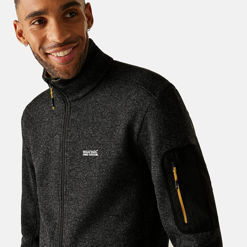Regatta Mens Soft Brushed Full-Zip Fleece (Size 39-40In) - Black