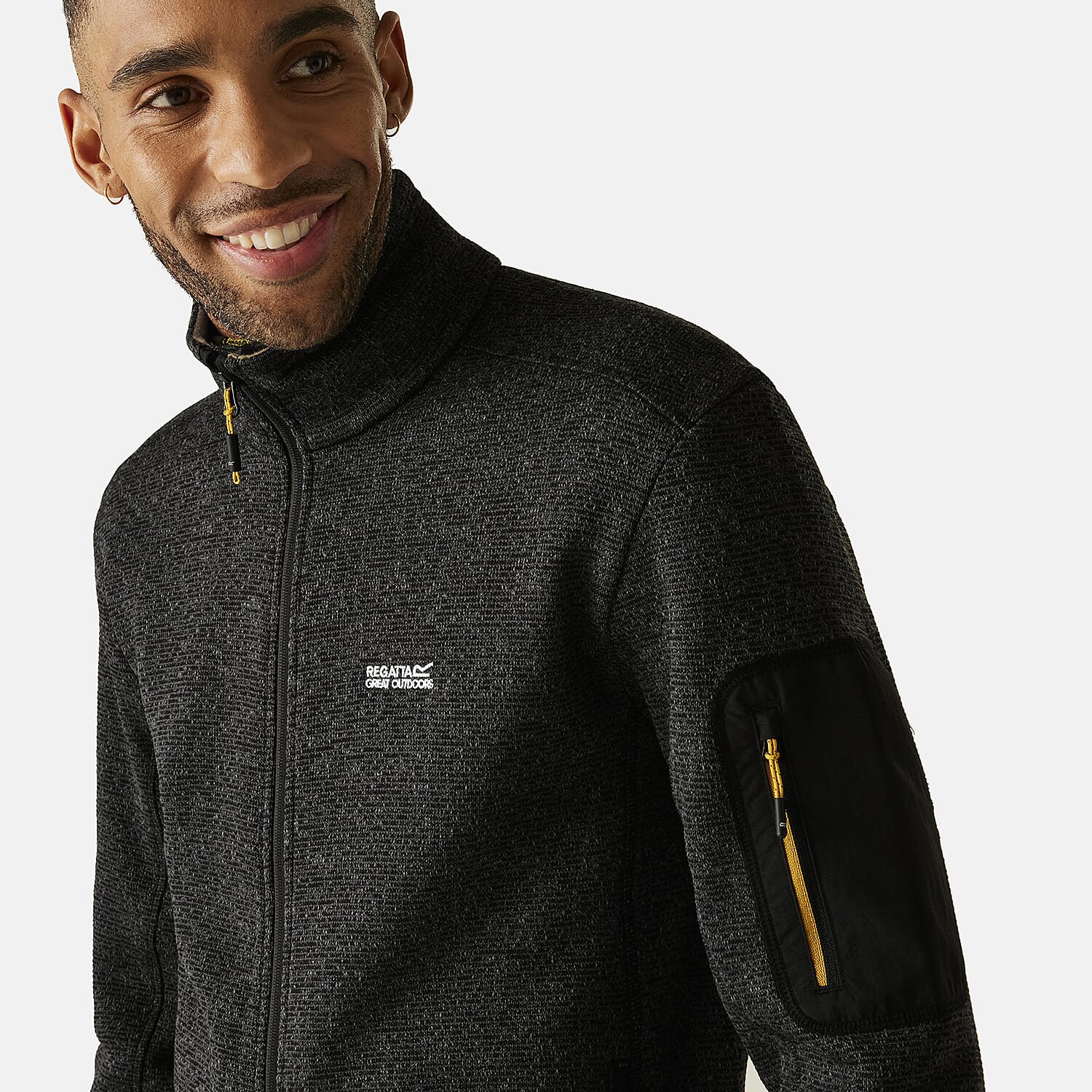 Regatta Mens Soft Brushed Full-Zip Fleece (Size 39-40In) - Black
