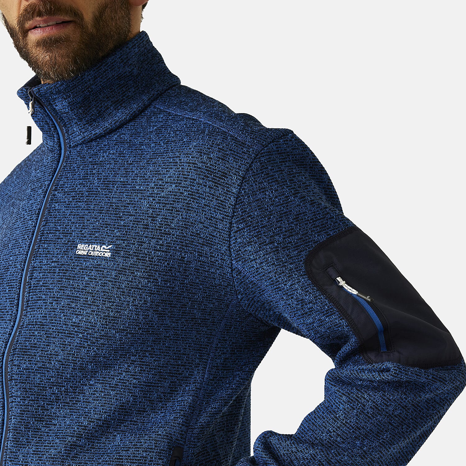 Regatta Mens Soft Brushed Full-Zip Fleece (Size 39-40In) - Snorkel Blue