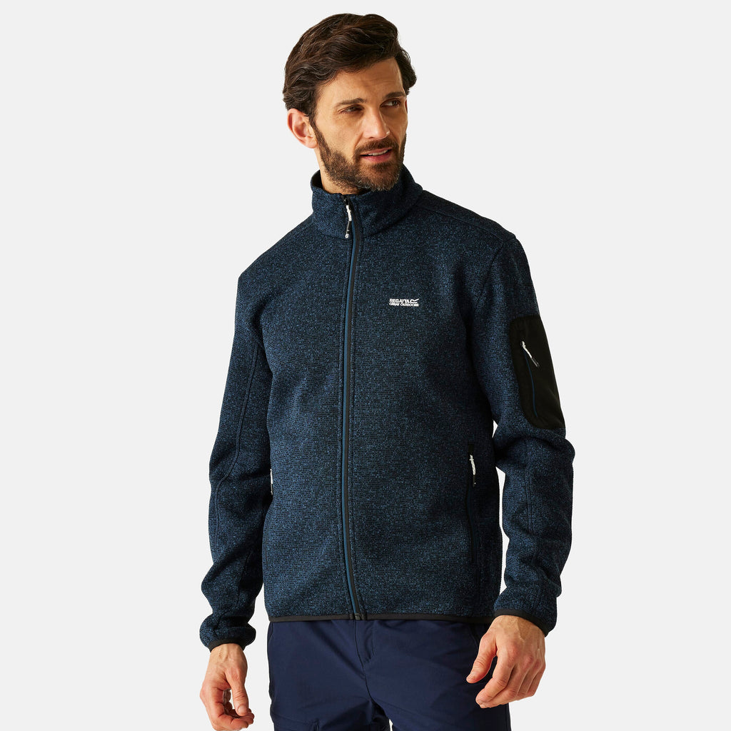 Regatta Mens Soft Brushed Full-Zip Fleece (Size 43-44In) - Moonlight Denim