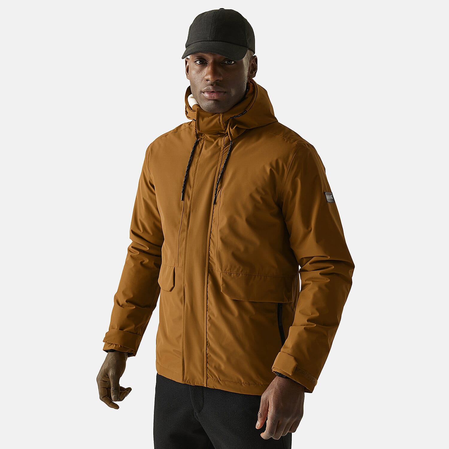 Regatta Mens Fleece Lined Waterproof Insulated Jackets With Storm Hood And Pockets (Size 109-112Inch) - Brown