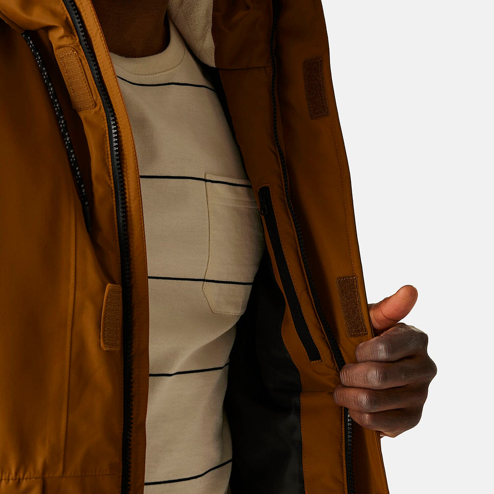 Regatta Mens Fleece Lined Waterproof Insulated Jackets With Storm Hood And Pockets (Size 109-112Inch) - Brown