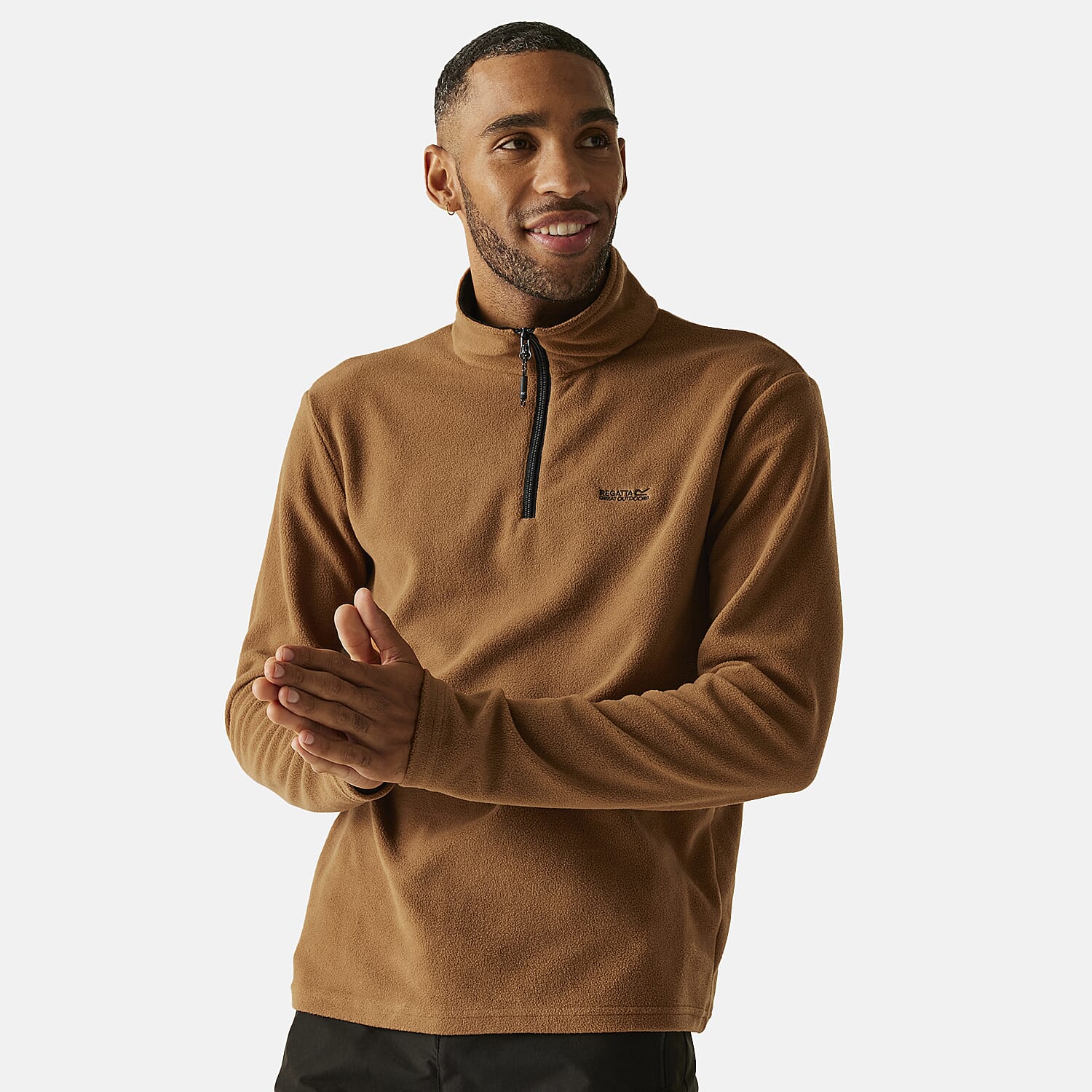 Regatta Mens Lightweight Half-Zip Fleece (Size XL) - Brown