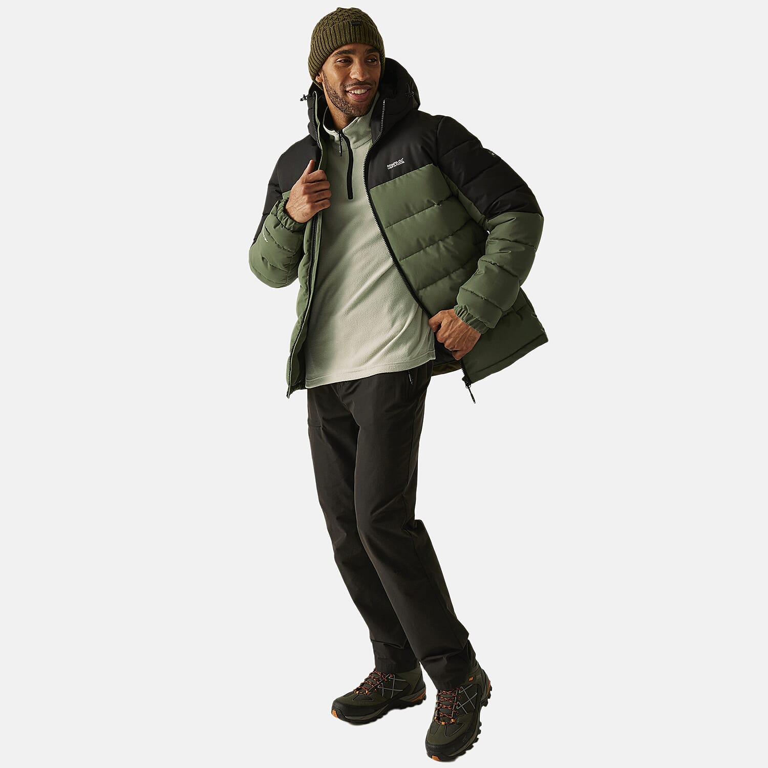 Regatta Mens Padded Jacket With Hood (Size XXL) - Black