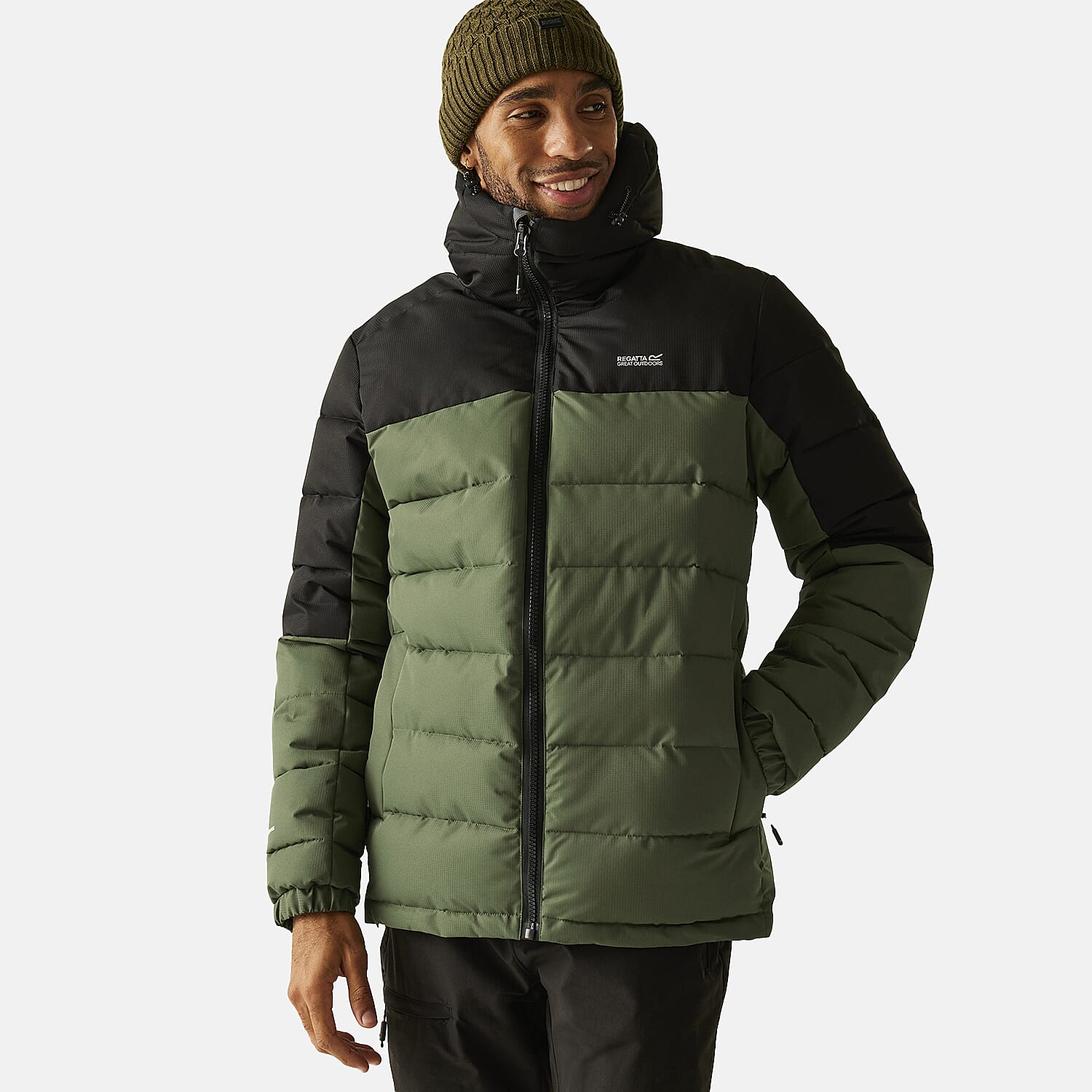 Regatta Mens Padded Jacket With Hood (Size XXL) - Black