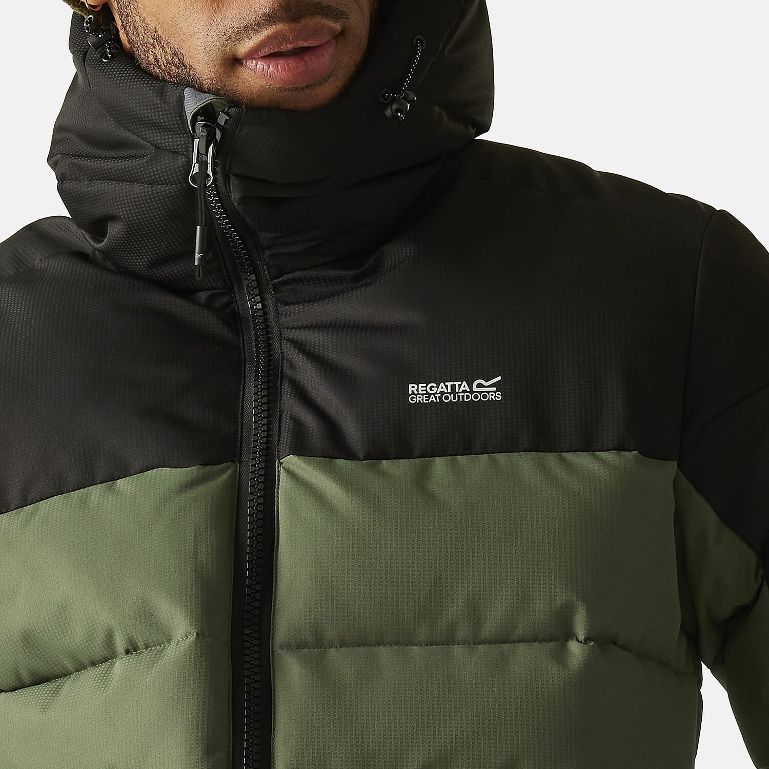 Regatta Mens Padded Jacket With Hood (Size XXL) - Black