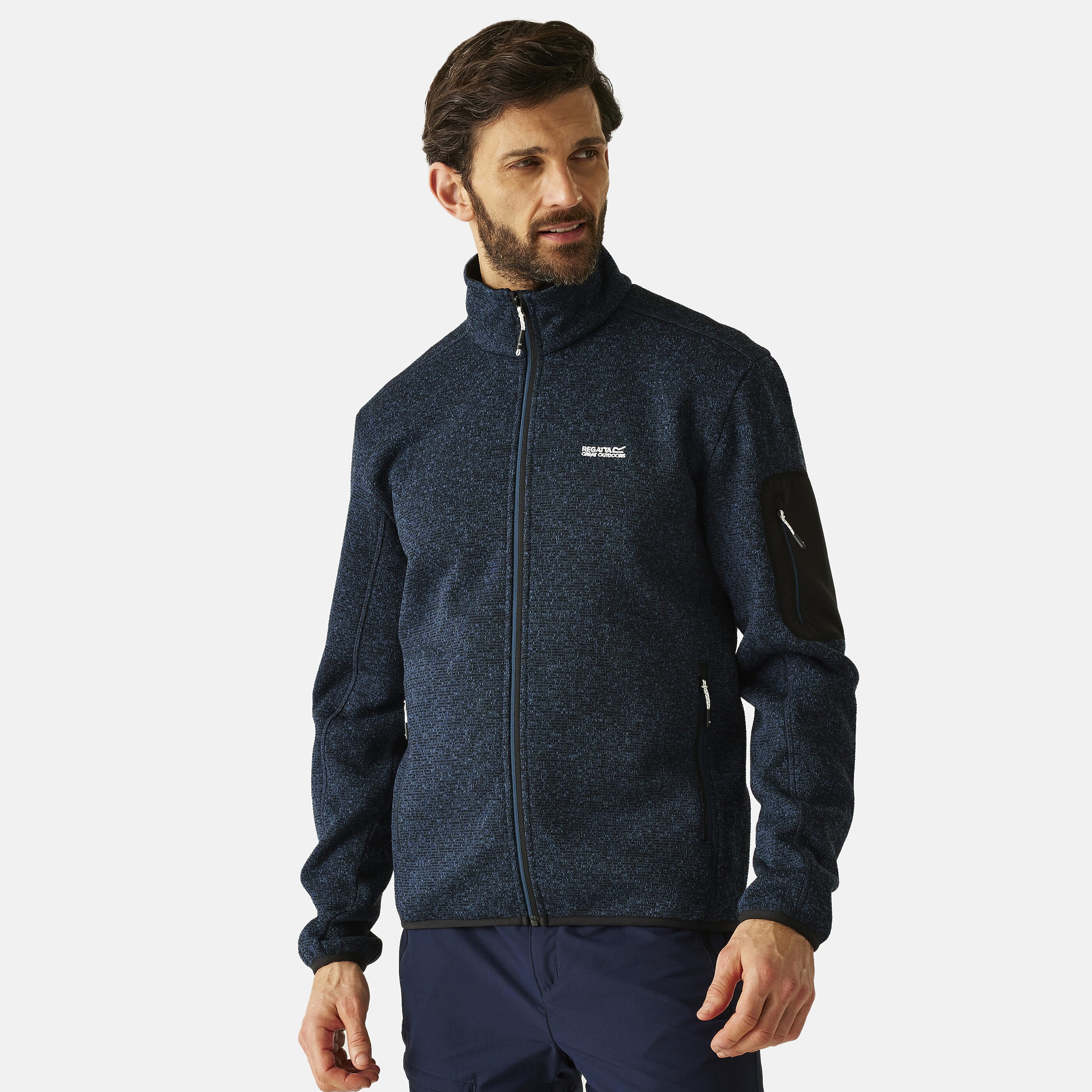 Regatta Mens Soft Brushed Full-Zip Fleece (Size 46-48In) - Moonlight Denim