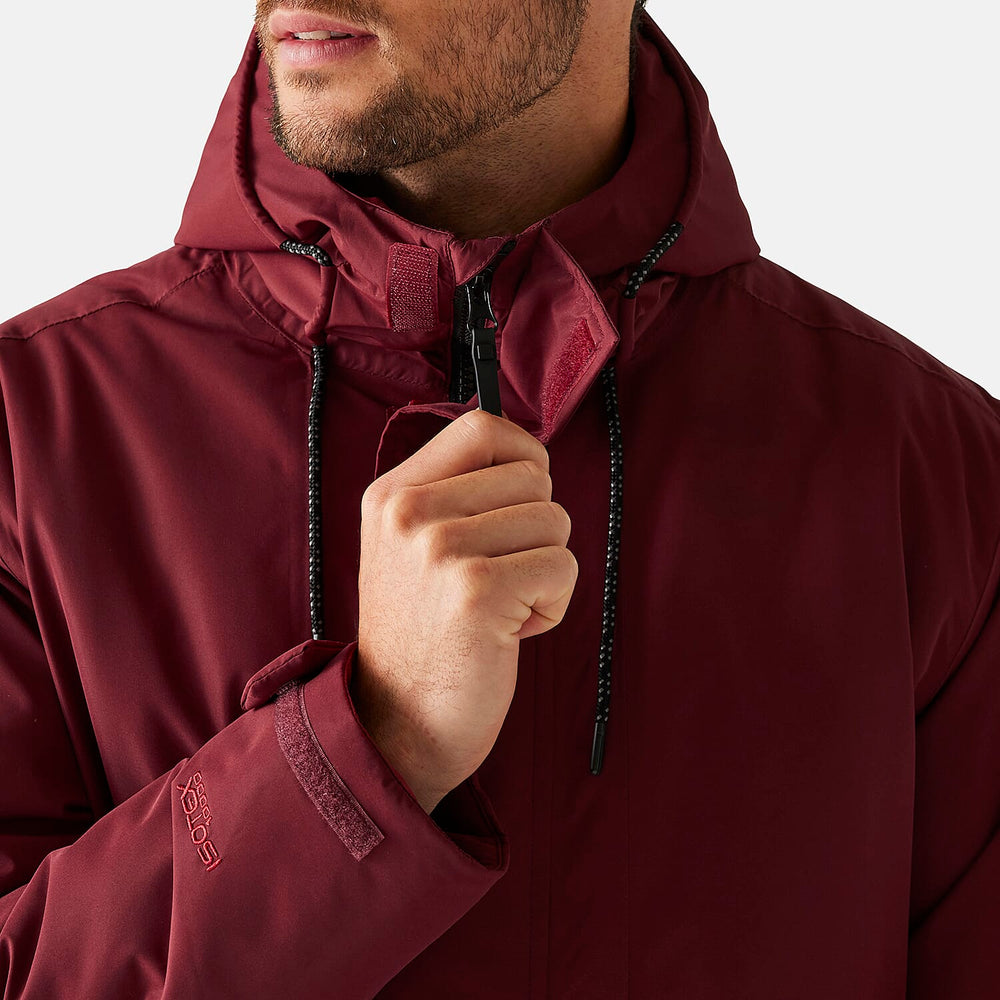 Regatta Mens Fleece Lined Waterproof Insulated Jackets With Storm Hood And Pockets (Size 117-122Inch) - Dark Maroon