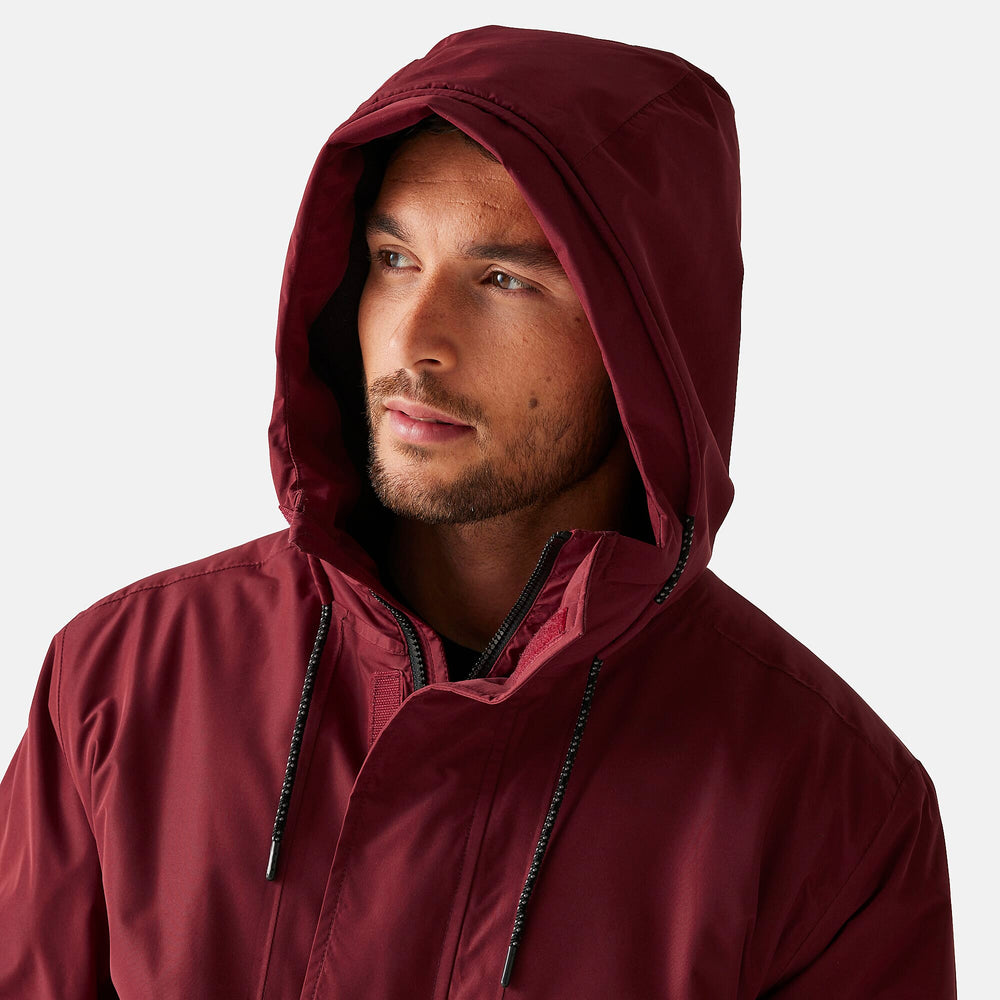 Regatta Mens Fleece Lined Waterproof Insulated Jackets With Storm Hood And Pockets (Size 117-122Inch) - Dark Maroon