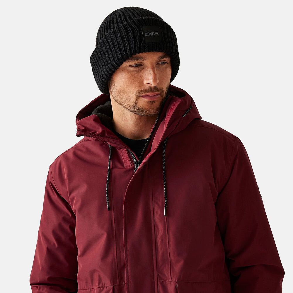 Regatta Mens Fleece Lined Waterproof Insulated Jackets With Storm Hood And Pockets (Size 117-122Inch) - Dark Maroon