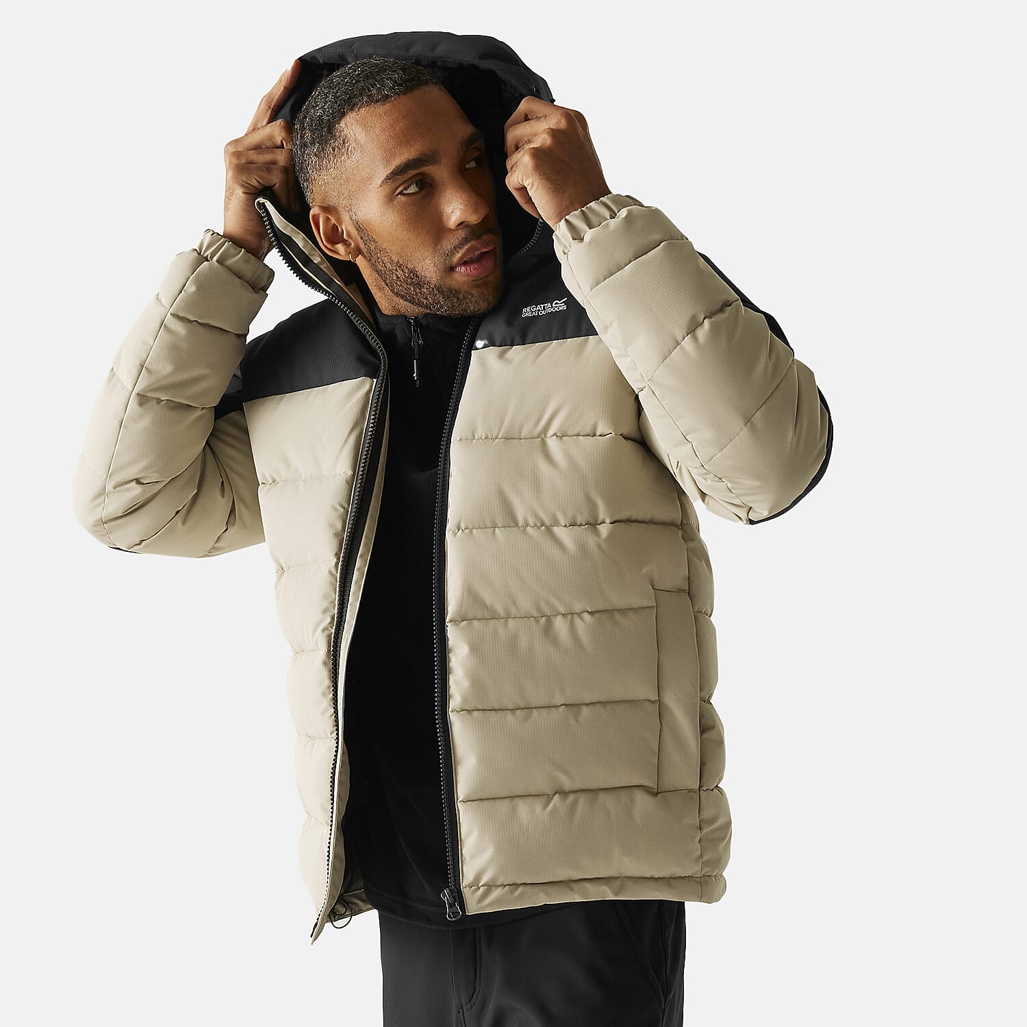Regatta Mens Padded Jacket With Hood (Size XXXL) - Grey