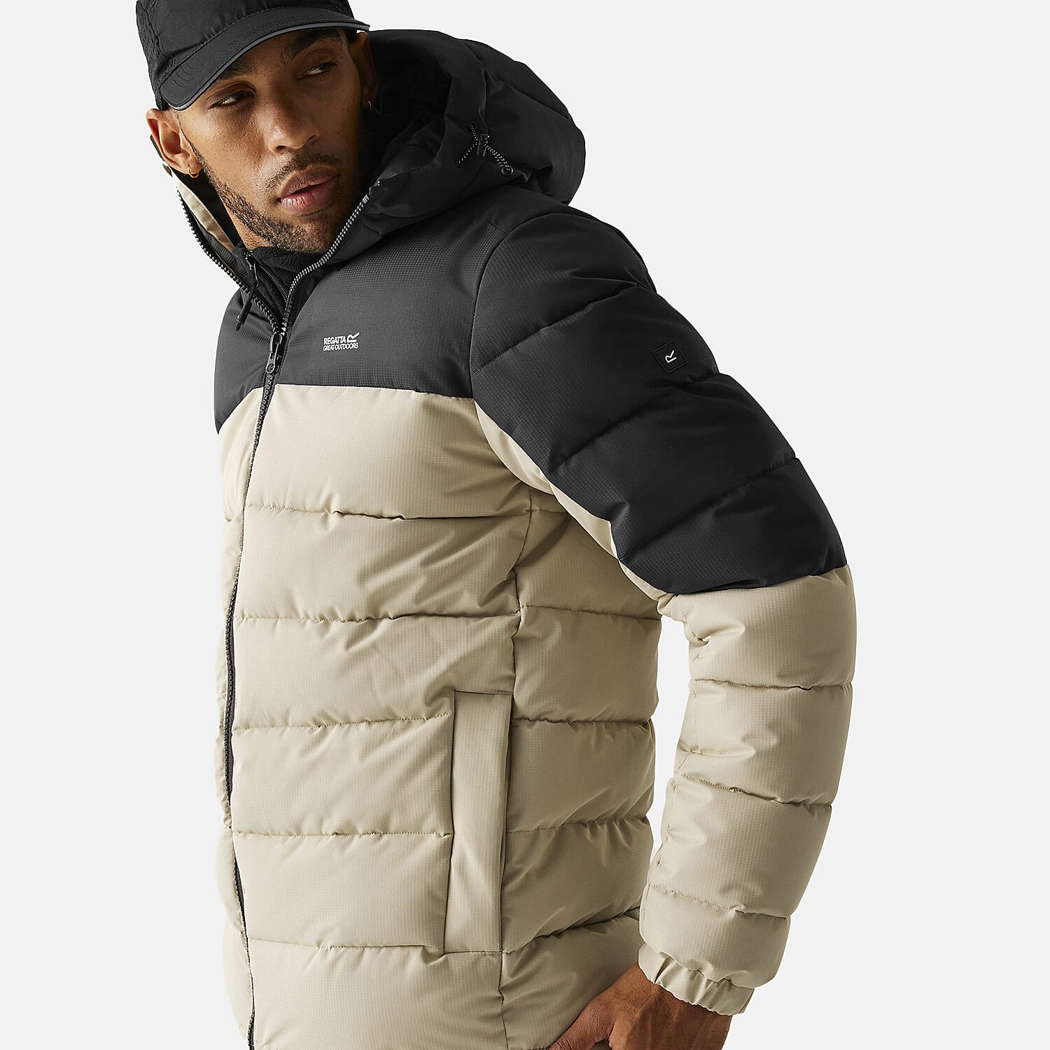 Regatta Mens Padded Jacket With Hood (Size XXXL) - Grey