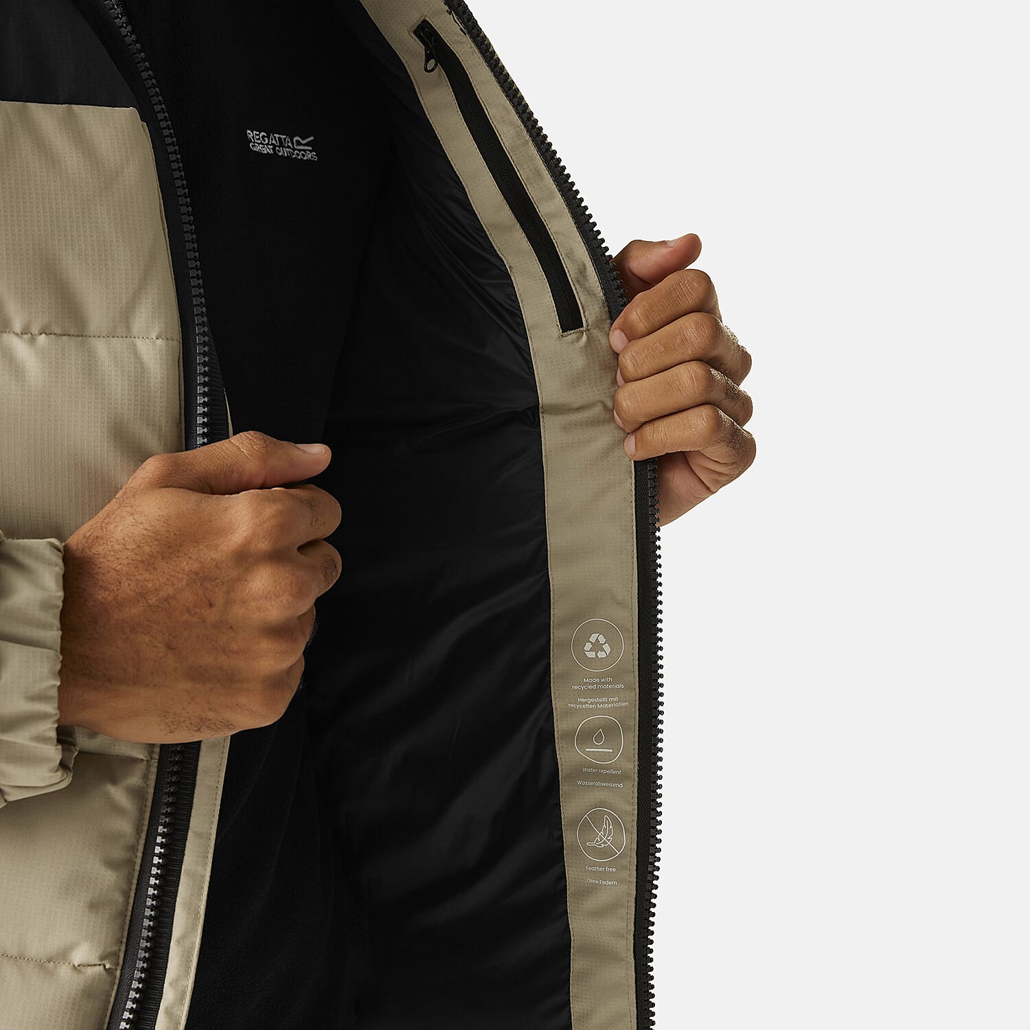 Regatta Mens Padded Jacket With Hood (Size XXXL) - Grey
